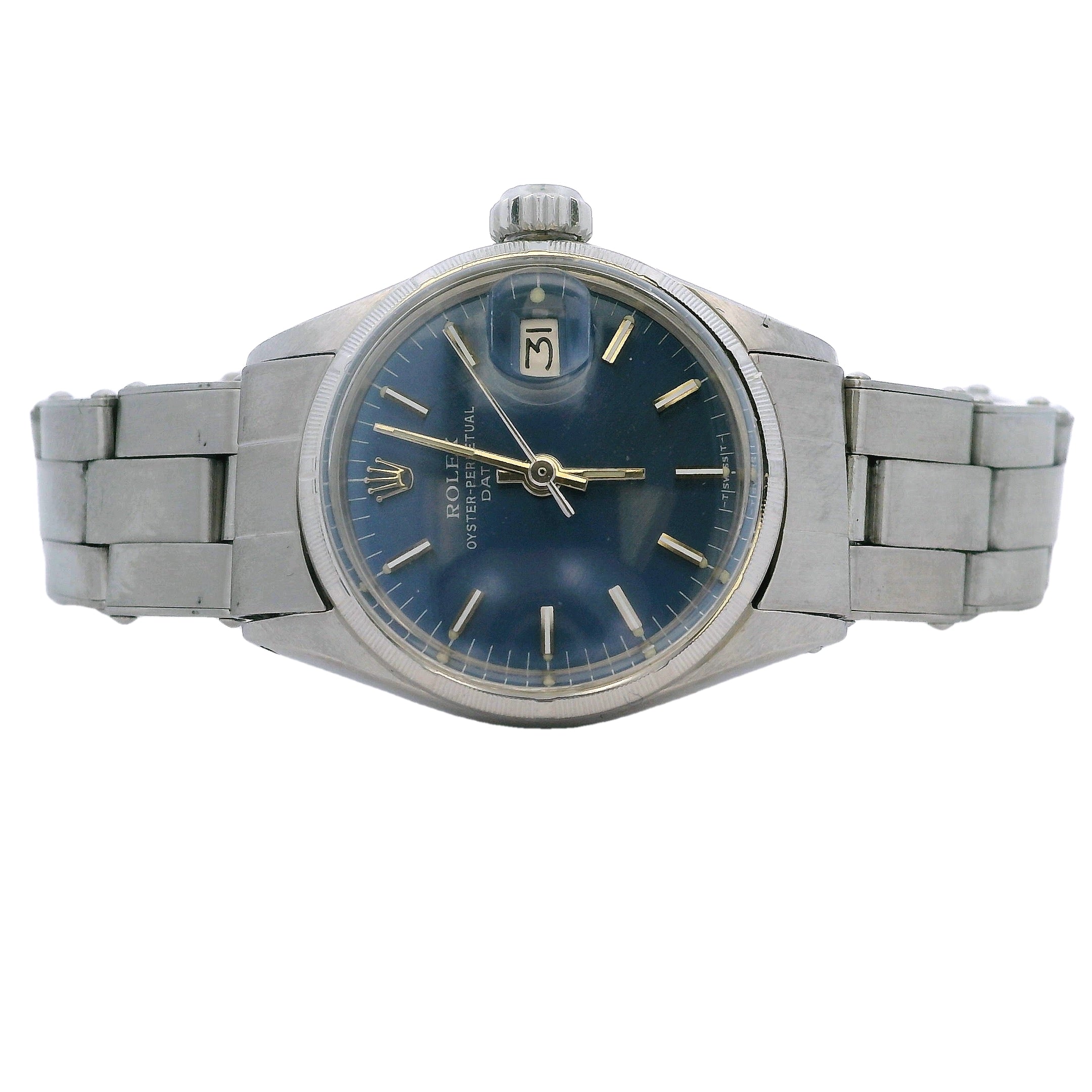 Rolex 6519 Date Blue Dial 24mm Stainless Steel Watch – GEM  display picture 2