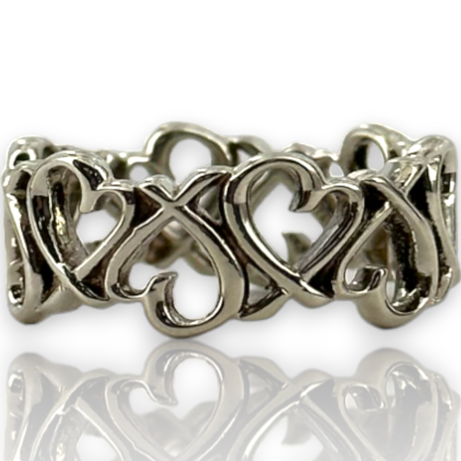 Tiffany Co Paloma Picasso Loving Heart Eternity Band Ring Sterling Silver Size