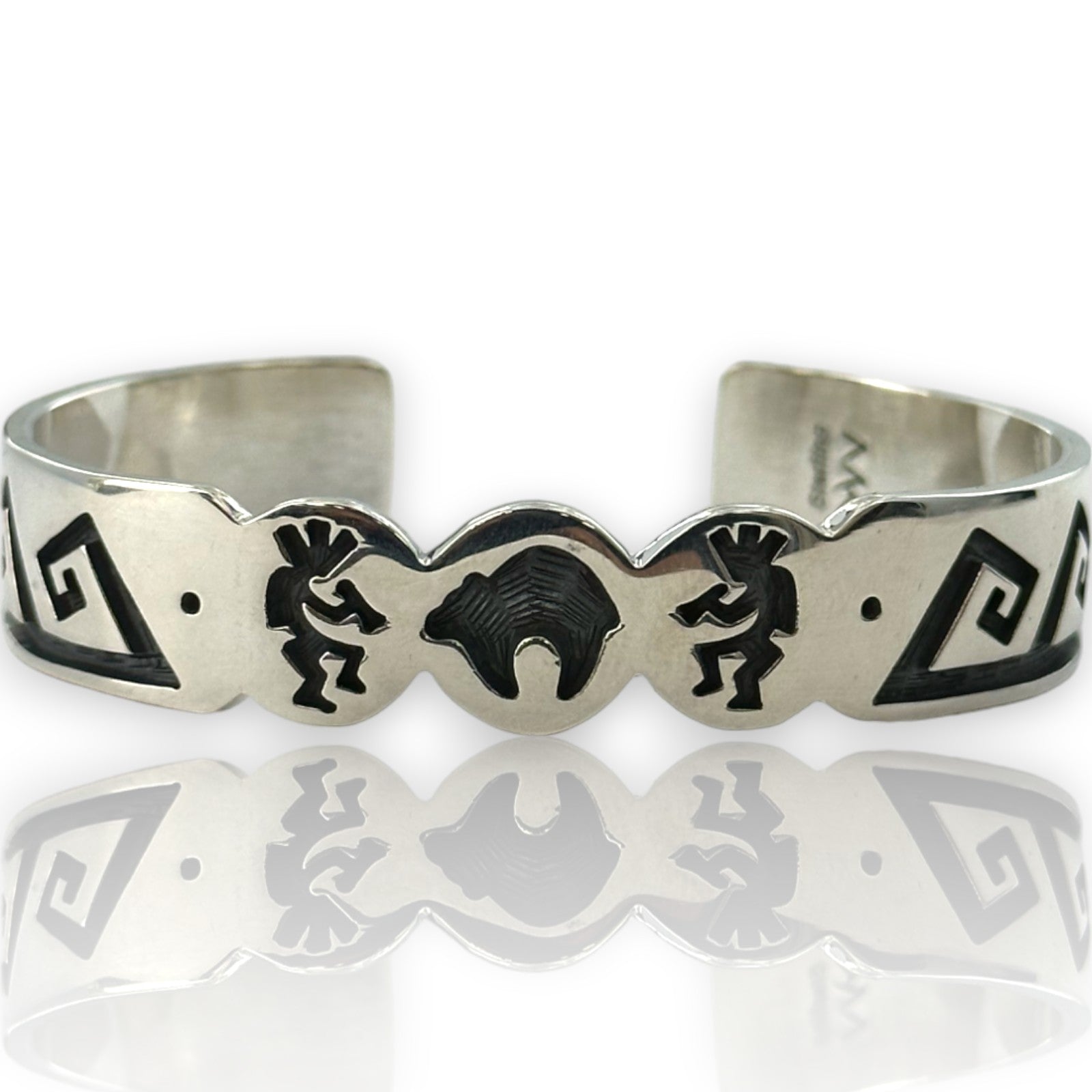 Michael Kabotie Hopi Vintage Bangle Bracelet 925 Sterling Silver 