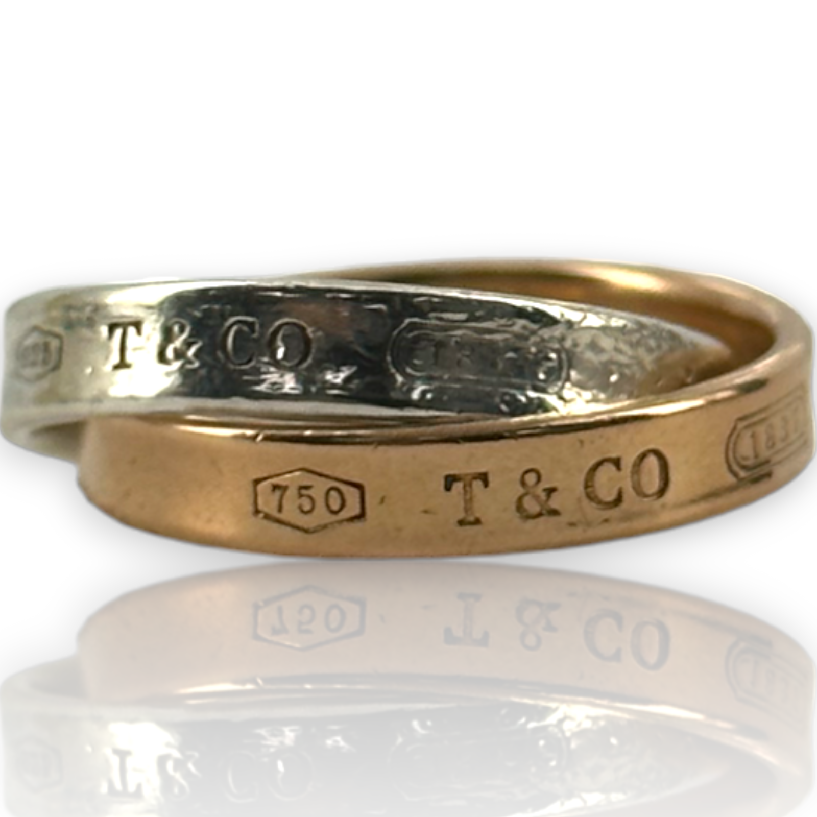 Tiffany & Co 18kt 750 925 Sterling Silver 1837 Interlocking Circle