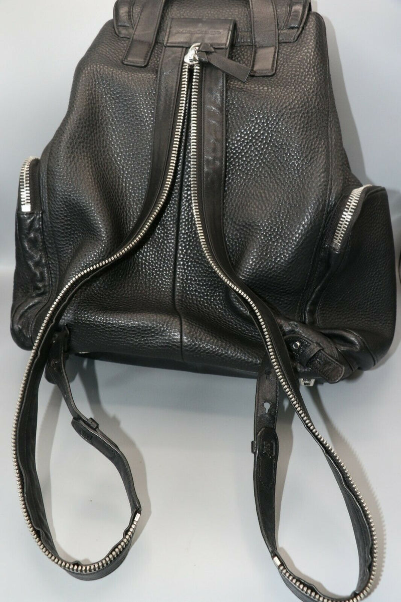 Mackage Keir Black Leather Backpack w/ Convertible Strap