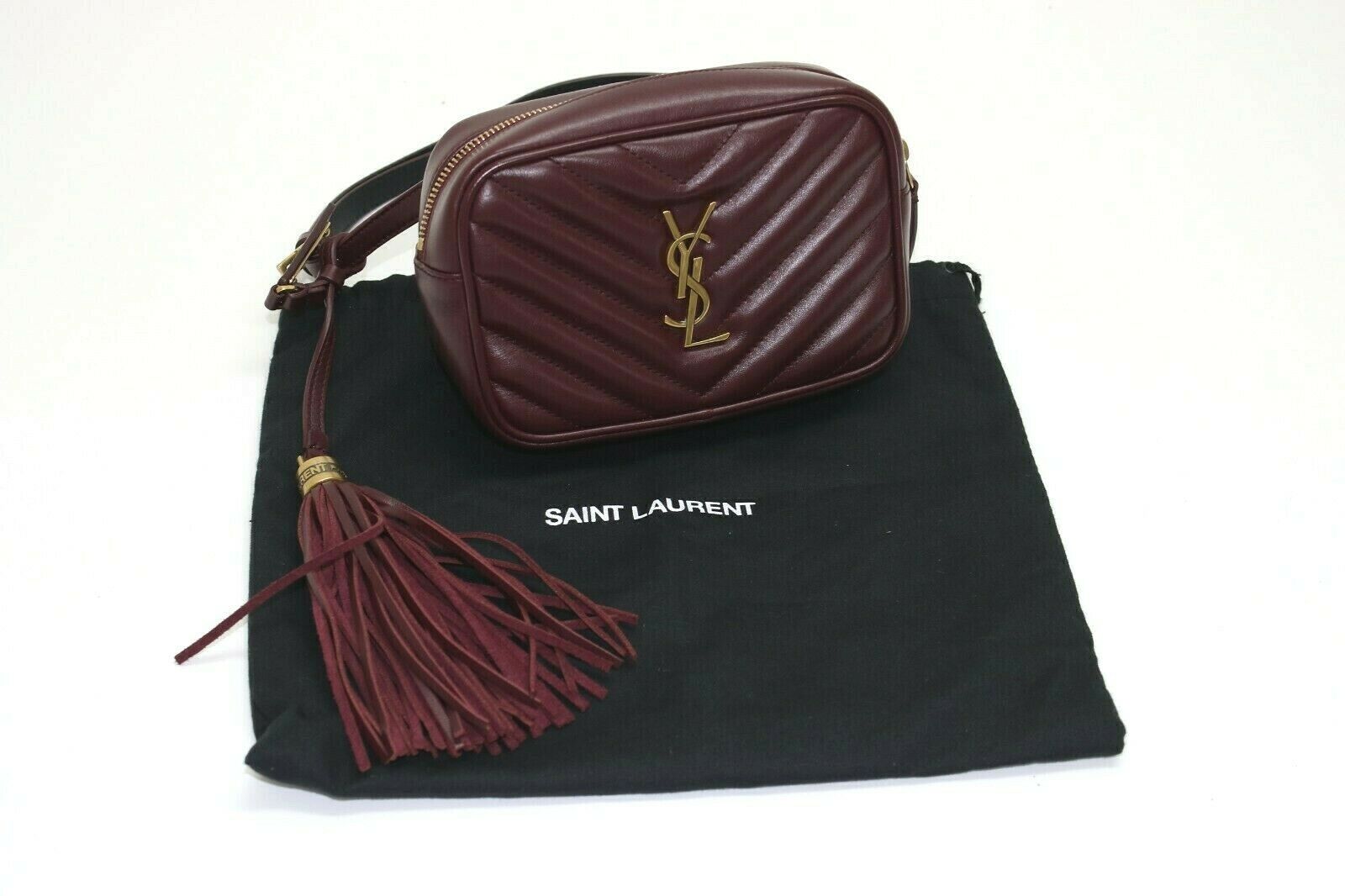 Yves Saint Laurent Burgundy Quilted Leather Lou Belt Bag with