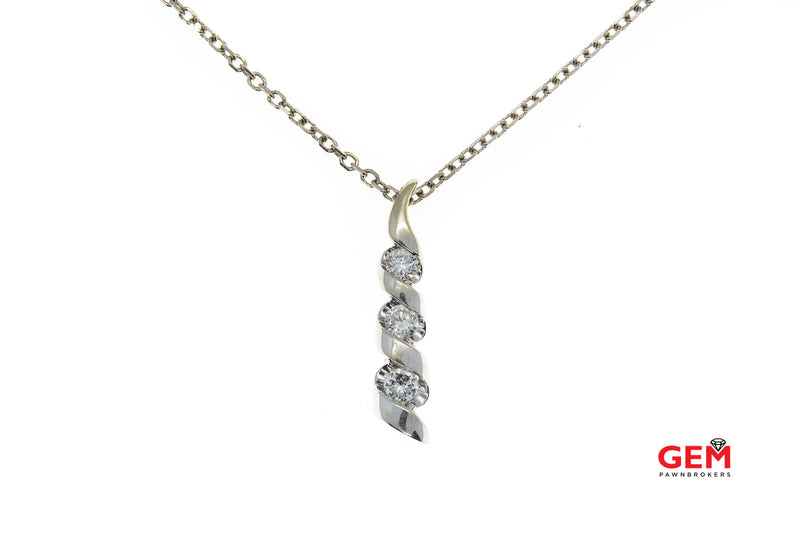 Sirena 14k Diamond Cluster Pendant White 585 Gold 20" 5/8 ctw Necklace