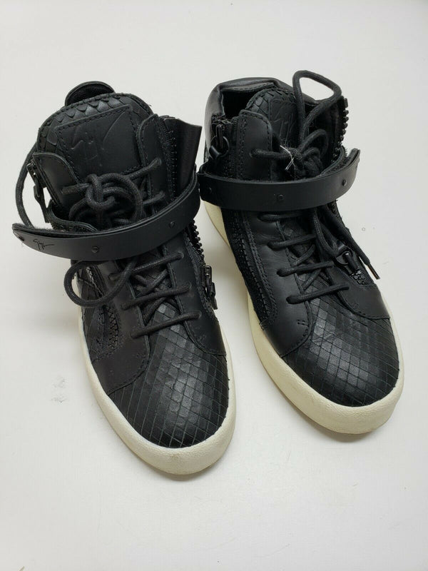 Giuseppe Zanotti Mens High Top Black Zippered Sneakers | Size 6 US, 38.5 EUR