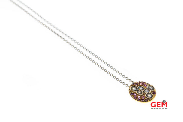 Luca Carati 18 KT White Gold Diamond Sapphire Necklace
