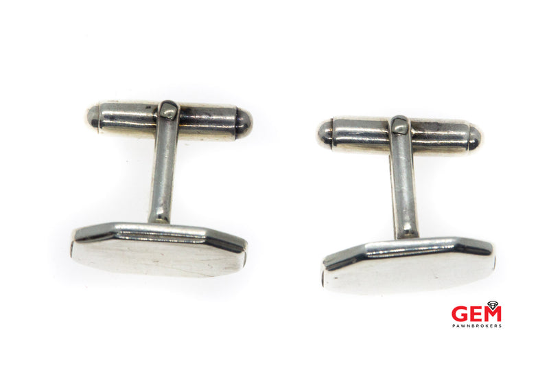 Tiffany & Co Blank Signet Octagon Cuff Link Solid Links 925 Sterling Silver Cufflinks