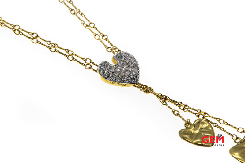 Torrini 14 KT Yellow Gold Diamond Heart Necklace