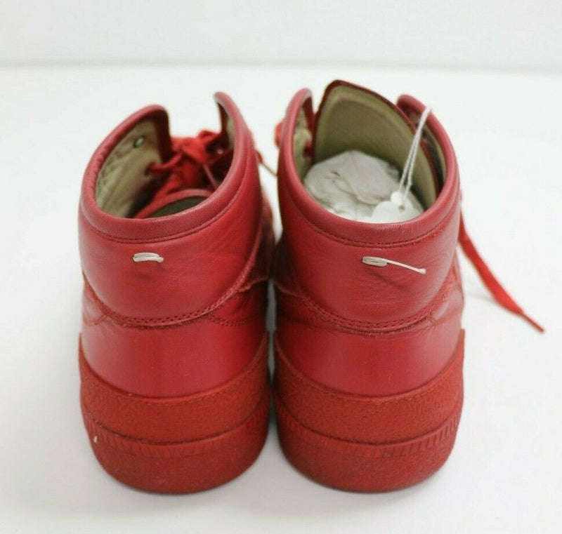 Maison Margiela Red High-Top Leather Sneakers | [S57WS0105] | Size US 12, EUR 45