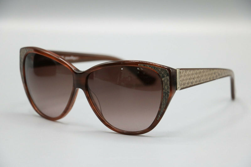 Salvatore Ferragamo: SF711SL - Sunglasses - Striped Brown (Brown Gradient Lens)