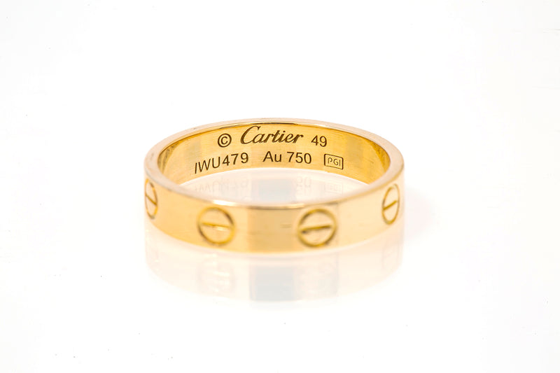 Cartier Thin Love Ring 18k 750 Wedding Band Yellow Gold EU 49 US 5.5