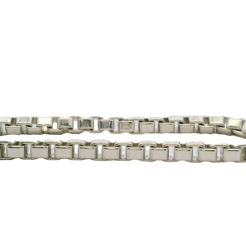 Tiffany & Co 925 Sterling Silver Venetian Link Box Chain 7.5" Bracelet