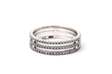 Cubic Zirconia Three Row Triple Sterling Silver 925 Eternity Band Ring Size 8