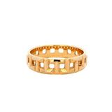 Tiffany & Co Solid 18kt Rose Gold Tiffany T Collection True Wide Ring with Alternating T Motif Size 9 Made in Italy