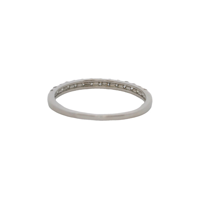 Solid 14kt White Gold and 0.42ctw Diamond Half-Eternity Wedding Band Ring Size 8