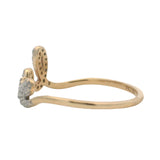 Solid 10kt Yellow Gold and Diamond "Love" Cursive Word Ring Size 6