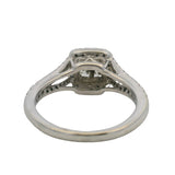 Solid 14kt White Gold Princess Cut Diamond Cluster Halo Engagement Ring Size 5