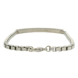 Tiffany & Co 925 Sterling Silver Venetian Link Brushed Metal ID Bracelet 8.5"