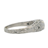 Antique 1920s 18kt White Gold 1.06ctw Old European Diamond Filigree Ring Sz 9.25