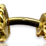 Vintage 1960s Tiffany & Co Solid 18kt Yellow Gold Lab Sapphire Cabochon Knot Double-Sided Cufflinks