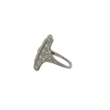 Antique Edwardian 1900-1915 Large Solid Platinum and Over 2.48ctw Diamonds Geometric Dinner Ring
