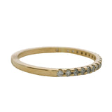 14kt Yellow Gold and CZ Cubic Zirconia Half-Eternity Stackable Band Ring Size 6.5