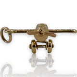 Vintage 14kt Solid Yellow Gold Moving Airplane Travel Dangle Charm for Necklace or Bracelet