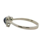 Vintage Italian Solid 18kt White Gold and Enamel Floral Heart Rose Ring Size 6