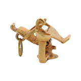 Vintage Solid 14kt Yellow Gold Dentist's Chair and Sink Moving Charm