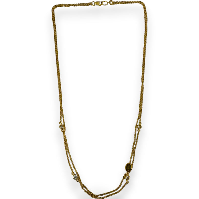 SMC Solid 14kt Gold 18" Diamond Station Necklace with 0.40ctw White Diamonds