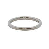 Solid 14kt White Gold and Diamond 2.2mm Stackable Wedding Band Ring Size 7