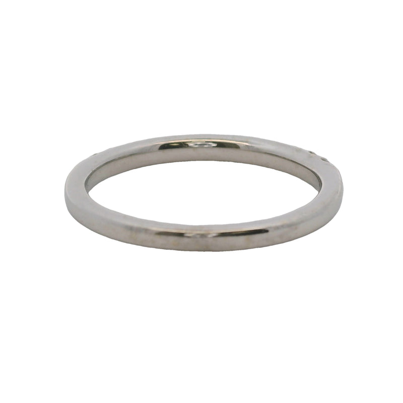 Solid 14kt White Gold and Diamond 2.2mm Stackable Wedding Band Ring Size 7