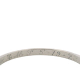 Antique 1920s Solid 900 Platinum Chevron Etched Dainty Thin Wedding Stackable Band Size 7.5