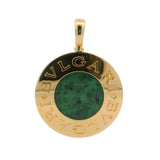 Bulgari Solid 18kt Yellow Gold Steel Nephrite Onyx Reversible Bvlgari Pendant