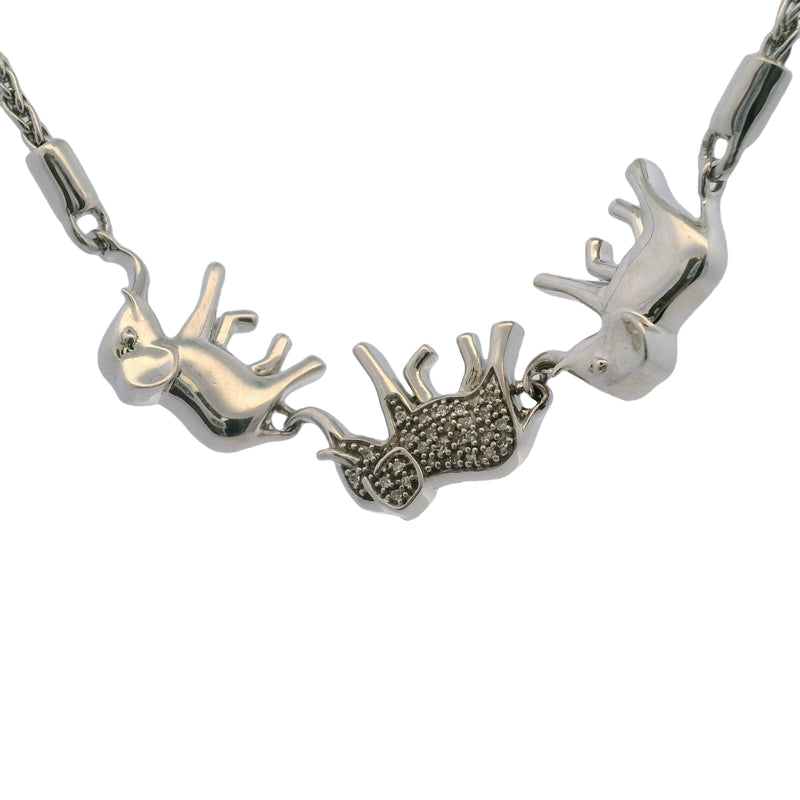 Disney Treasures 925 Sterling Silver and Diamond Lion King Elephant Bolo Bracelet