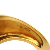 Italian 18kt Yellow Gold, Citrine, and Black Enamel Leopard Print Cocktail Statement Ring Size 6