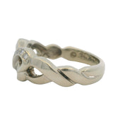 Retired Tiffany & Co Paloma Picasso Solid 18kt White Gold and Diamond Heart Infinity Ring Size 6
