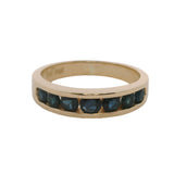 Vintage EFFY 14kt Yellow Gold and Channel Set Graduated Sapphires Ring Band Size 6