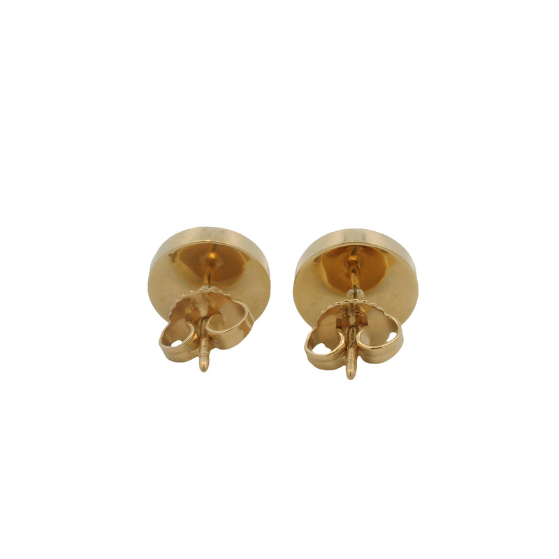 Tiffany & Co Tiffany T Black Onyx Circle Stud Earrings in 18kt 750 Yellow Gold