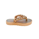 Na Hoku Solid 14kt Rose Gold Diamond and Mother of Pearl Flip Flop Necklace Pendant