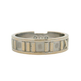 Retired Rare Tiffany & Co Atlas 3 Diamond 0.12ctw Roman Numeral Band Ring Size 8.5