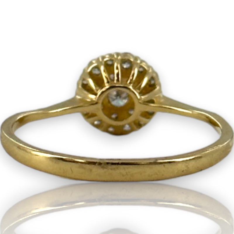 18kt Yellow Gold and 0.26ctw Diamond Cluster Wedding Ring