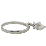 Djula Solid 18kt White Gold and 0.24ctw Diamond Star of David Dangle Pinky Ring Size 2.5