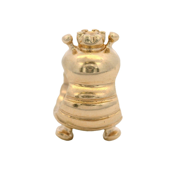 Pandora Retired Solid 14kt Yellow Gold Queen Bee Slider Bead Charm