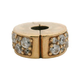 Pandora Rare Retired Solid 14kt Yellow Gold Clear Pave CZ Spacer Charm