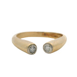 Vintage Solid 14kt Yellow Gold and 0.12ctw Diamonds Wrap Horseshoe Ring Size 7.5