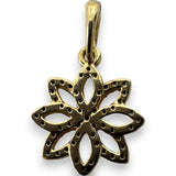 PANDORA 14k Gold Retired Rare Lace Botanique Floral Pendant with CZ Cubic Zirconias Charm ALE 585