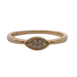 SNJ Geometric Stackable Marquise Diamond 14k 585 Rose Gold Band Ring Size 7