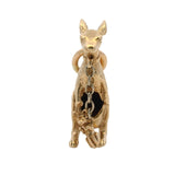 Vintage Solid 14kt Yellow Gold Kangaroo and Baby Joey Fun Movable Dangle Charm