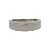 Vera Wang Love 14kt White Gold Striped 7mm Band 0.52ctw Diamond Sides Size 11