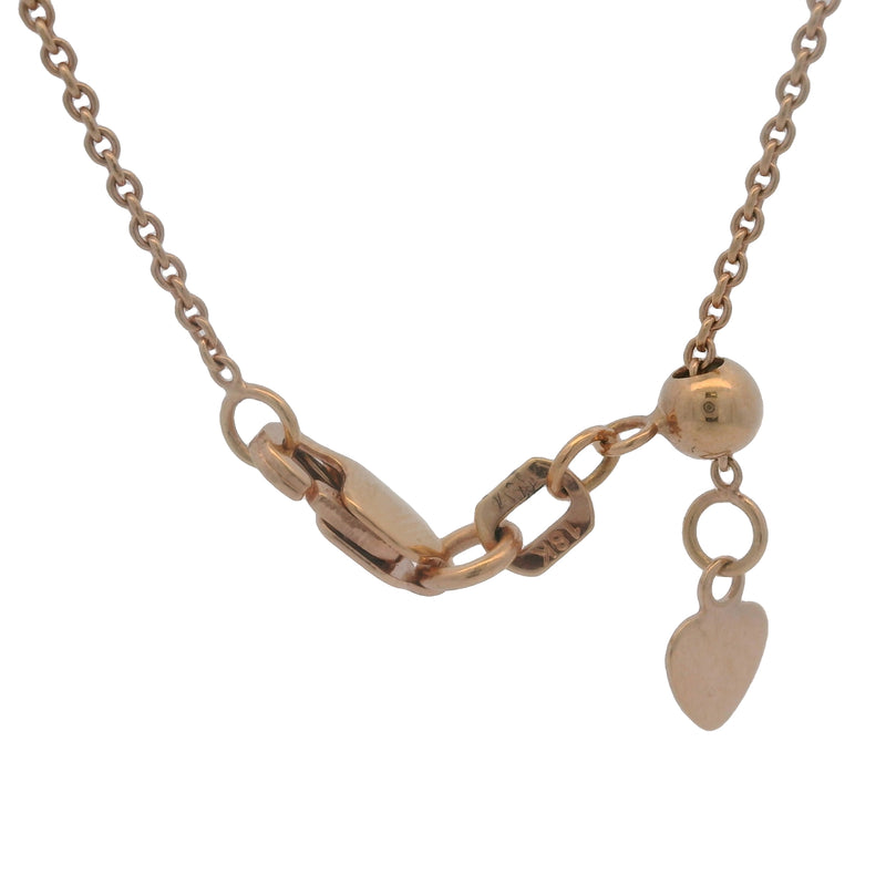 Solid 18kt Rose Gold "Mama" Script 18" Adjustable Chain Necklace